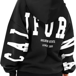 Women’s Letter Print Fleece Hoodie